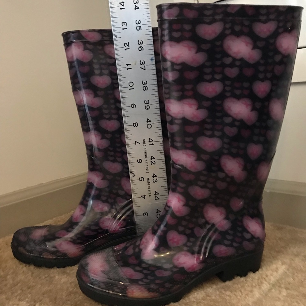 Pink Ribbon Rain Boots